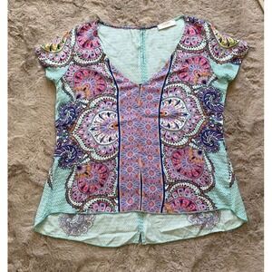 Renee C. Made in U.S.A Stitch Fix‎ Sleeveless Blouse SIZE S Color Cyan Purple